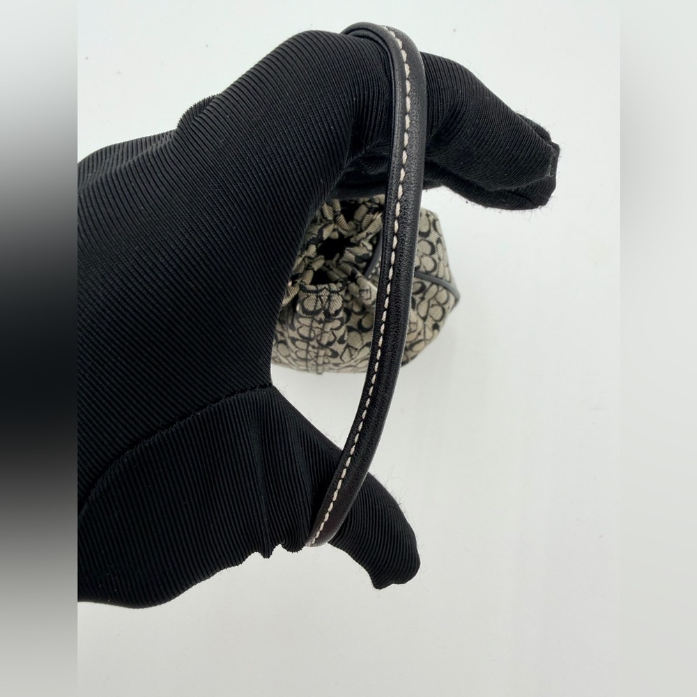 Coach Signature Mini C Drawstring Wristlet Pouch Black Jacquard Y2K - Picture 8 of 12